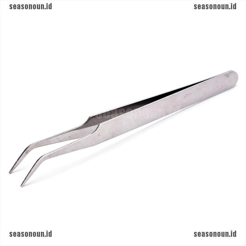 (sea) 2pcs Pinset Stainless Steel Untuk Mengambil Bulu Mata Palsu