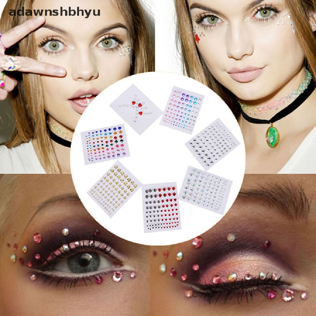 [adawnshbhyu] New Jewel Eyes Makeup Crystal Eyes Stiker Tato Diamond Glitter Makeup Stiker