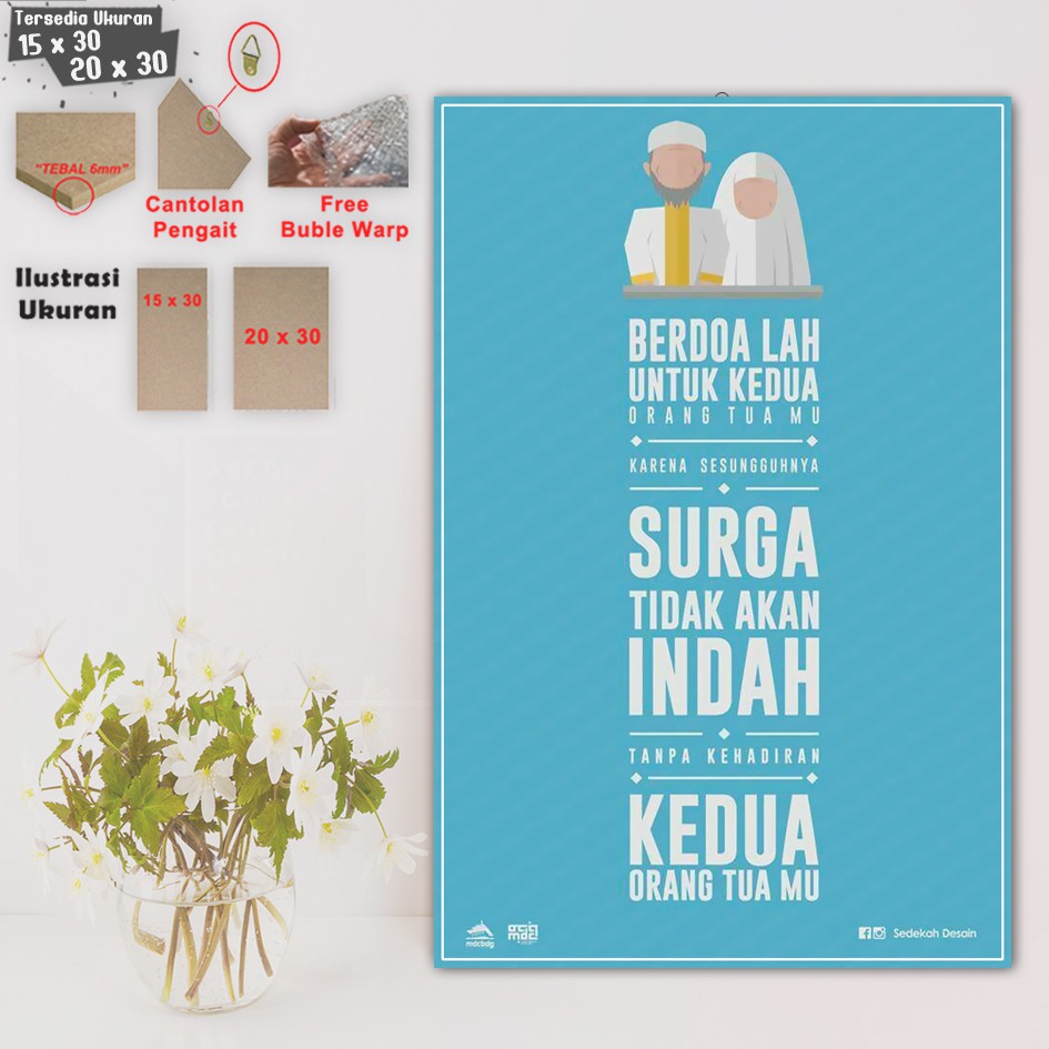 Poster Kata Bijak Mutiara Hiasan Dinding Quotes Islami Keluarga