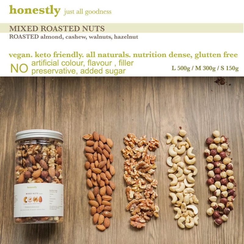 

Mixed Roasted Nut, Kacang Panggang Almond,Chasew,Walnut