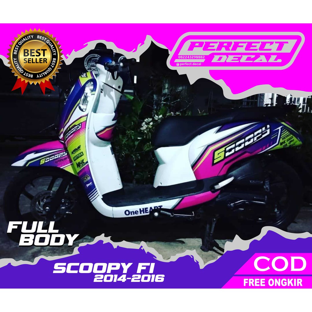 Decal Stiker Motor SCOOPY FI 2014 - 2016 Full Body Sticker Custom Variasi