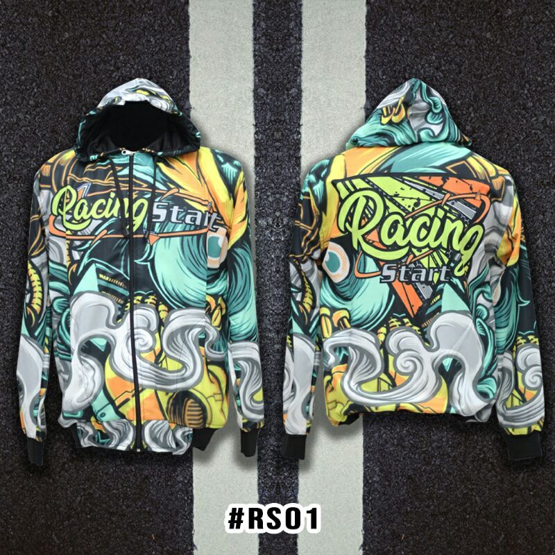 JAKET RACING HELL | JAKET RACING STAR FULL PRINTING