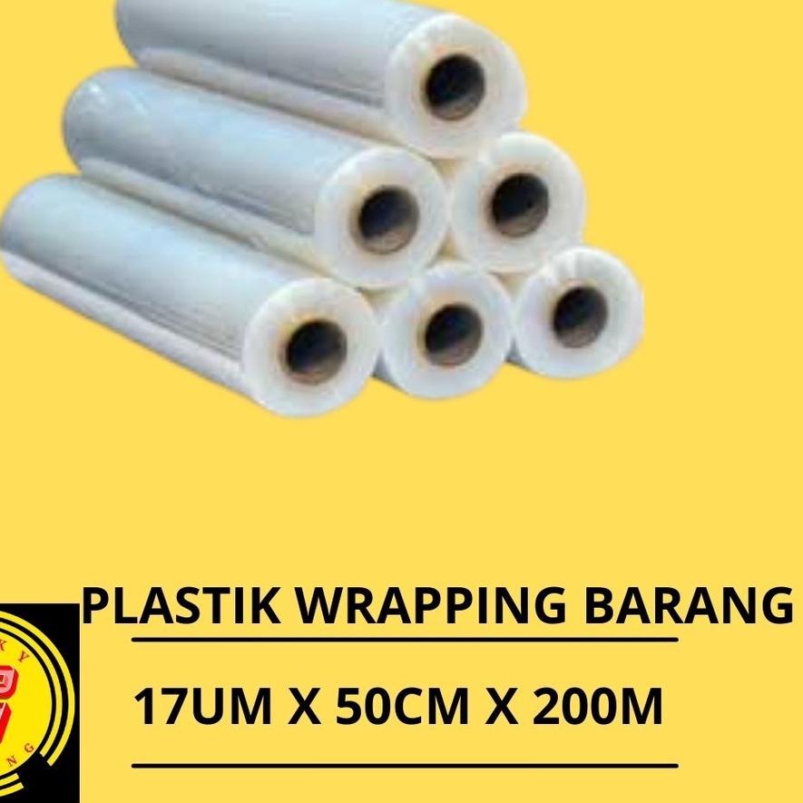 

Plastik wrapping barang - strech film bening hitam uk 50cm x 200m