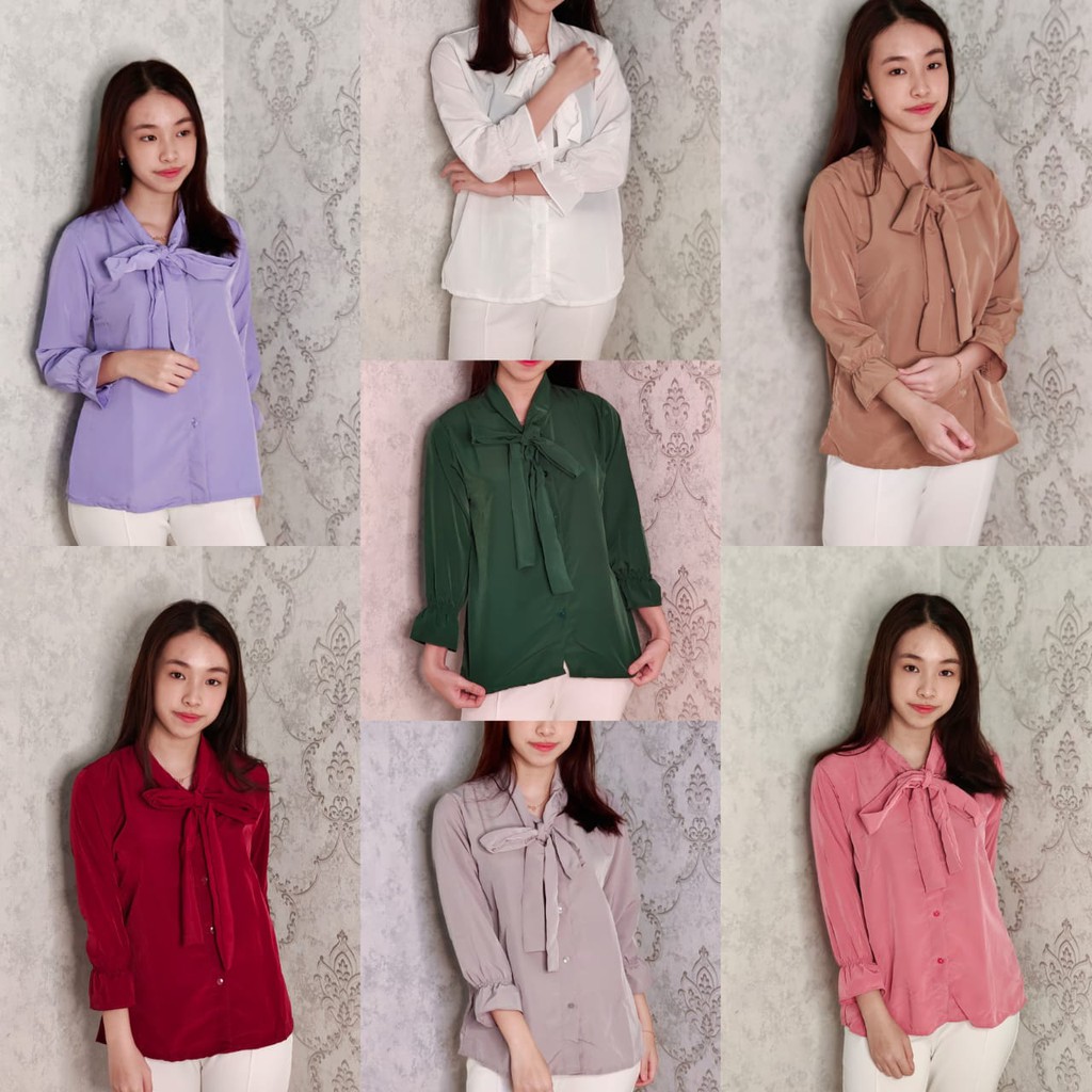 Amanta blouse Bahan Twiscone(kancing Hidup) Ukuran Fit L