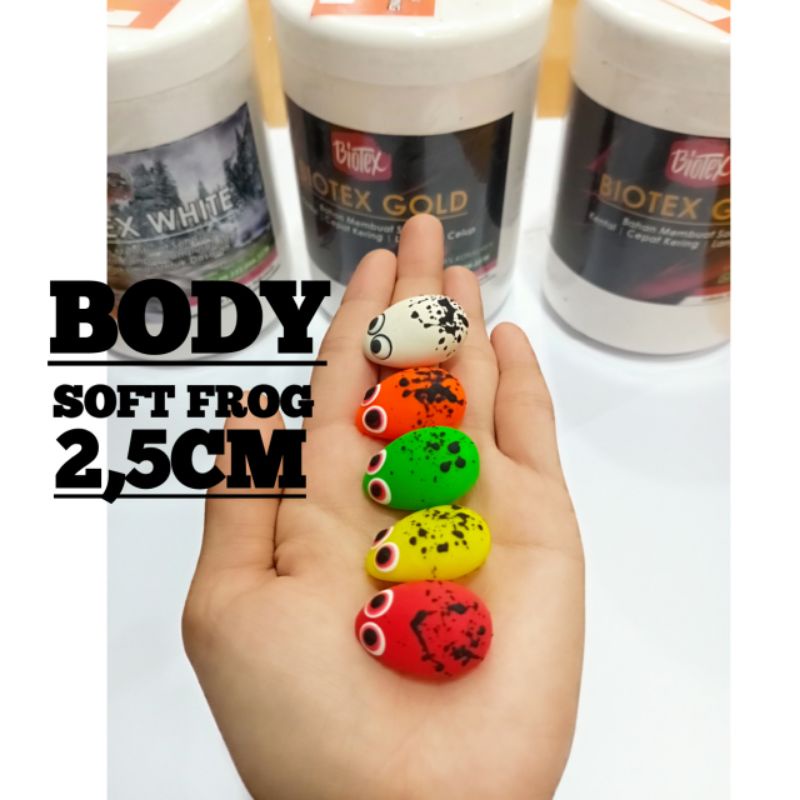 Cangkang/Body Karet Soft Frog Asoy Lure 2,5 cm / umpan pancing Neng angler  HANYA KARET