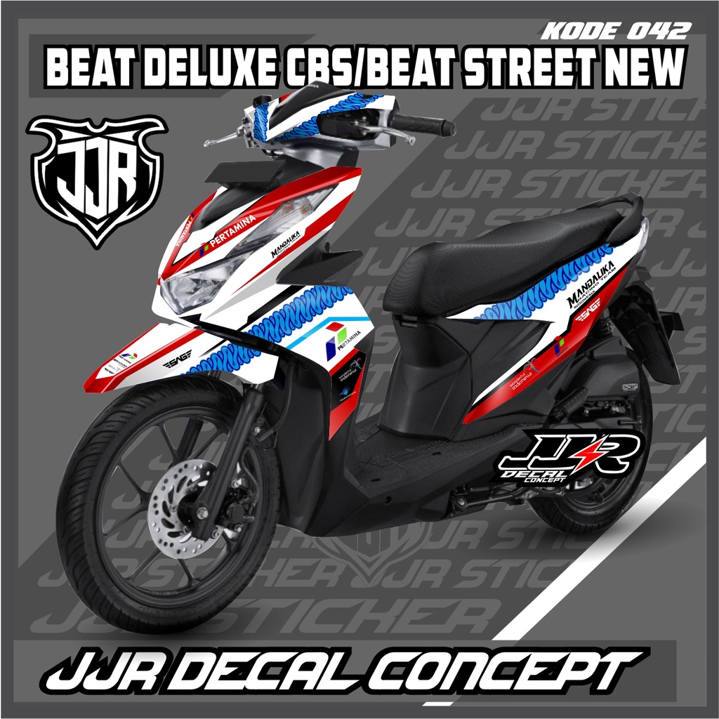 STIKER DECAL NEW HONDA BEAT DELUXE/CBS/ NEW BEAT STREET 2020-2021 FULL BODY Mandalika racing