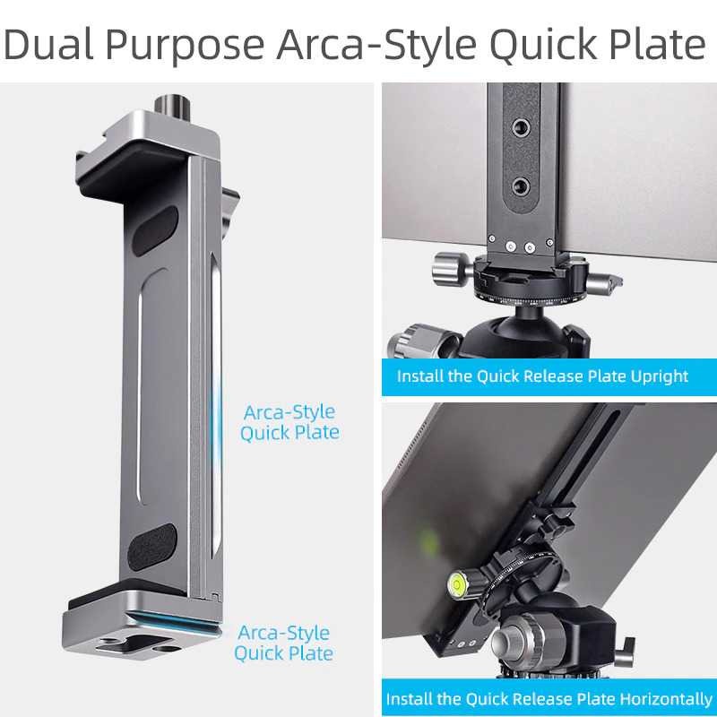 Dudukan Tablet Clip Bracket Holder Mount Tripod Monopod Aluminum