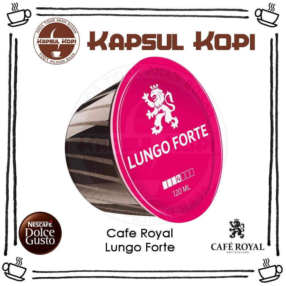 

Ecer Cafe Royal Lungo Forte KapsulKopi Nescafe Dolce Gusto Compatible