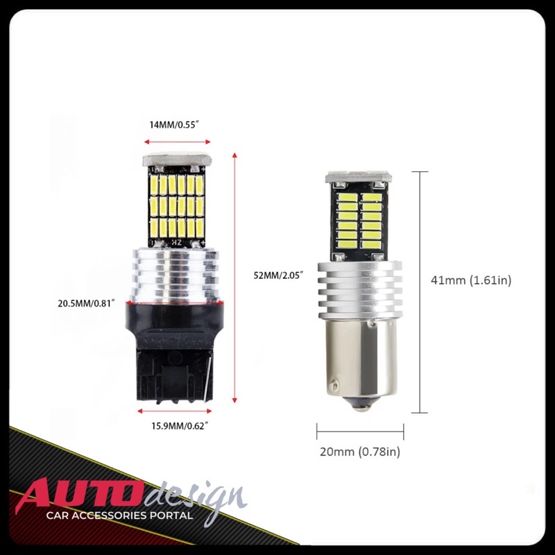 LAMPU LED MOBIL T20 1156 BAU15S BA15S 45SMD CHIP 4014