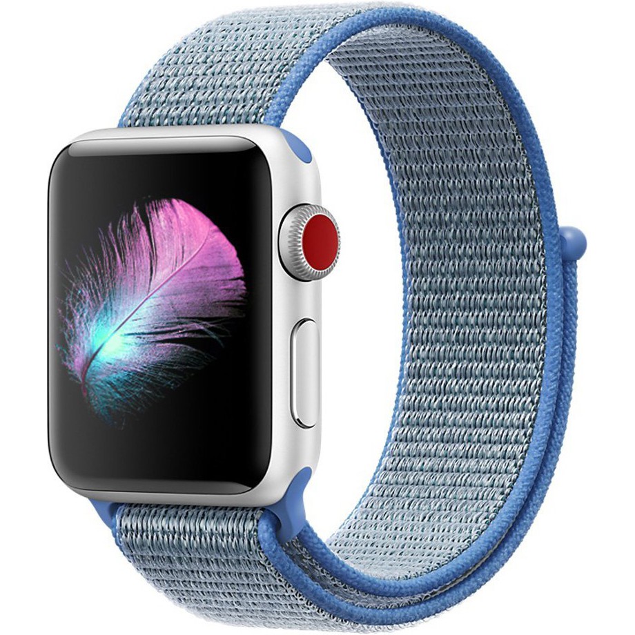 Strap Premium 38/40mm 42/44mm Bahan Nilon Untuk watch series 5/4/3/2/1-18#Tahoe Blue