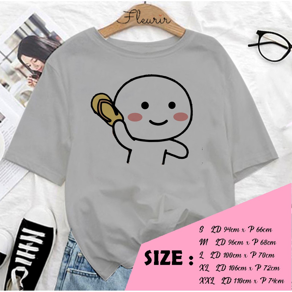 FLEURIR - KAOS PENTOL SENDAL KAOS OVERSIZE KATUN KAOS WANITA DEWASA TUMBLR TEE UNISEX JUMBO