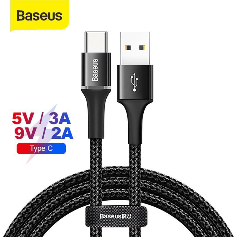 Baseus Halo Kabel Data LED Type-C/Micro/iPhone Fast Charging