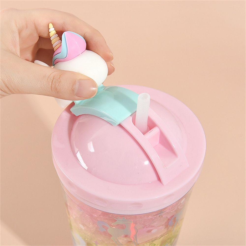 R-FLOWER 450ml Unicorn Water Cup Gift Peralatan Minum Portable Reusable