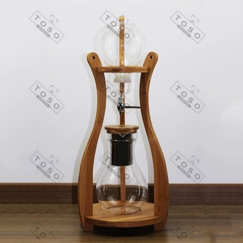 Cold Brew Tower Ice Drip Coffee Cold Drip Ball Wood Stand 1500ml diskon