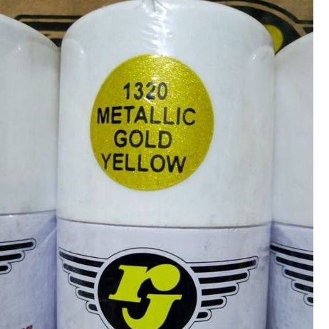 Pilok Pilox Cat RJ Kuning Gold 1320 Metalic Gold Yellow 150cc Cat Semprot RJ 150cc