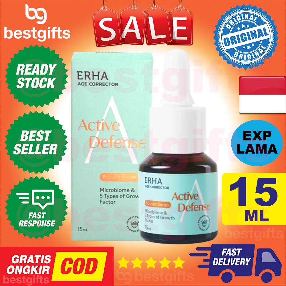 ERHA AGE CORRECTOR ACTIVE DEFENSE BOOSTER SERIES ANTI AGING BOOSTER PENUAAN DINI KULIT WAJAH CERAH 15 ML