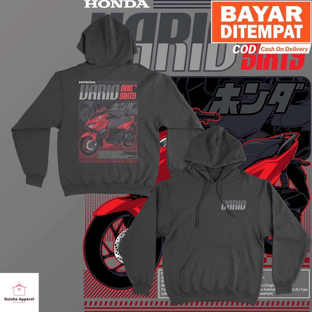 JAKET HOODIE HONDA VARIO 160 RED EDITION HOODIE VARIO COWOK CEWEK