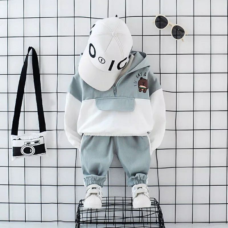 BEAR BOY SET setelan anak laki laki import motif  beruang sweater anak cowok import baju anak laki l