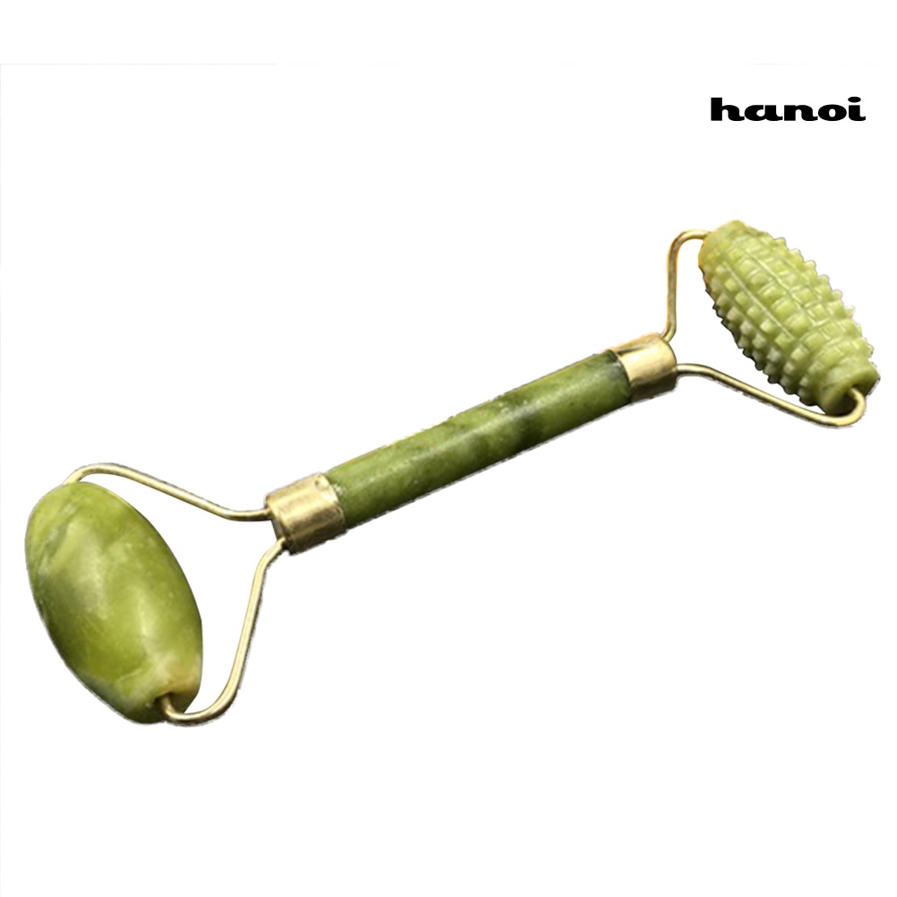 HQTM_Double Head Faux Jade Roller Neck Facial Beauty Massage Slimming Tool for Body