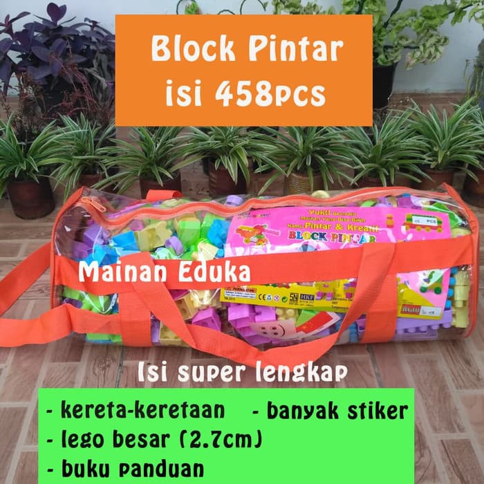 Block Pintar Lego Block Duplo Tas isi 458 pcs
