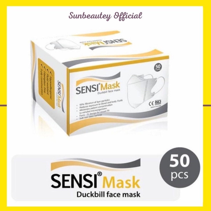 (COD) MASKER SENSI DUCKBILL 50 Pcs SENSI MASK SENSI FACE MASK ORIGINAL