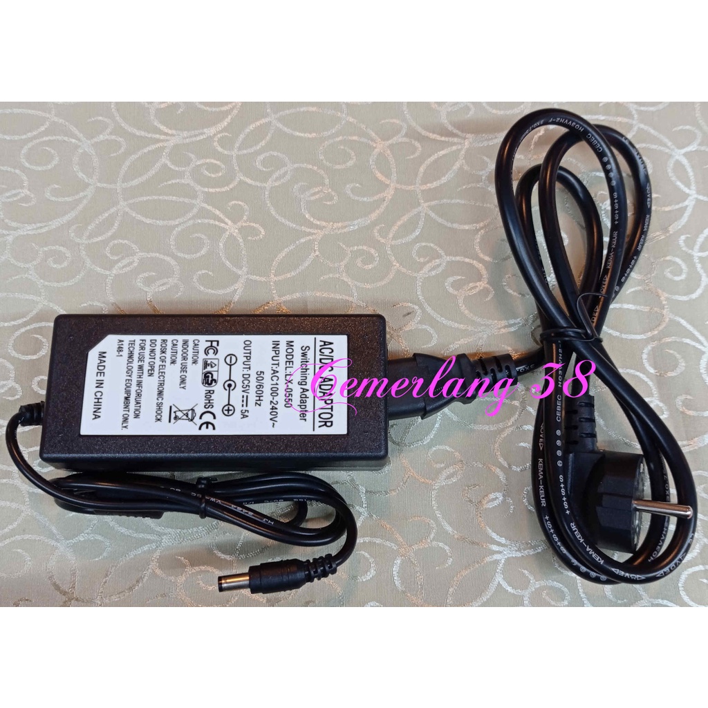 Adaptor 5V 5A + kabel power Switching Adapter 5 V 5 A PSU Power Supply