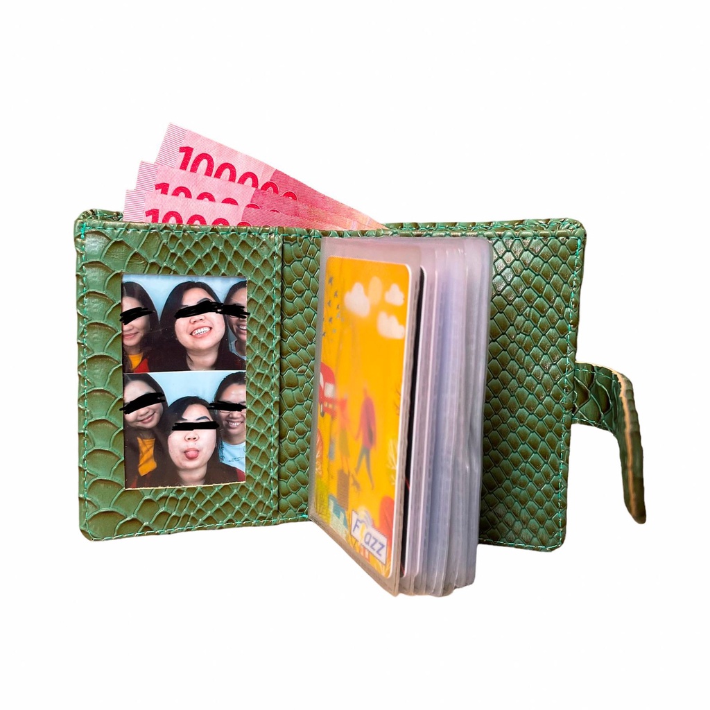 Dompet Kartu 15slot dan Foto dan Uang Kertas Motif Timbul