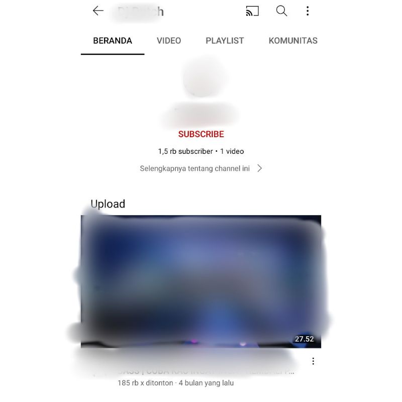 (Terjual) Akun YouTube 1.5k (belum monetisasi)