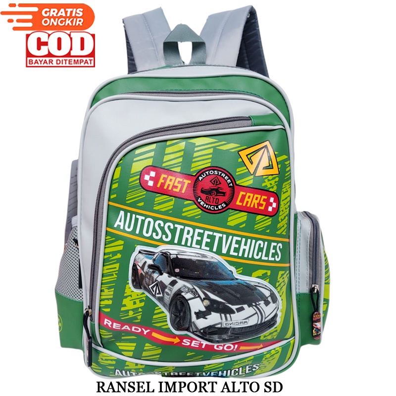 Alto Racing Tas Sekolah Anak Laki-laki Import Tas Ransel Alto Import Free Rain Cover