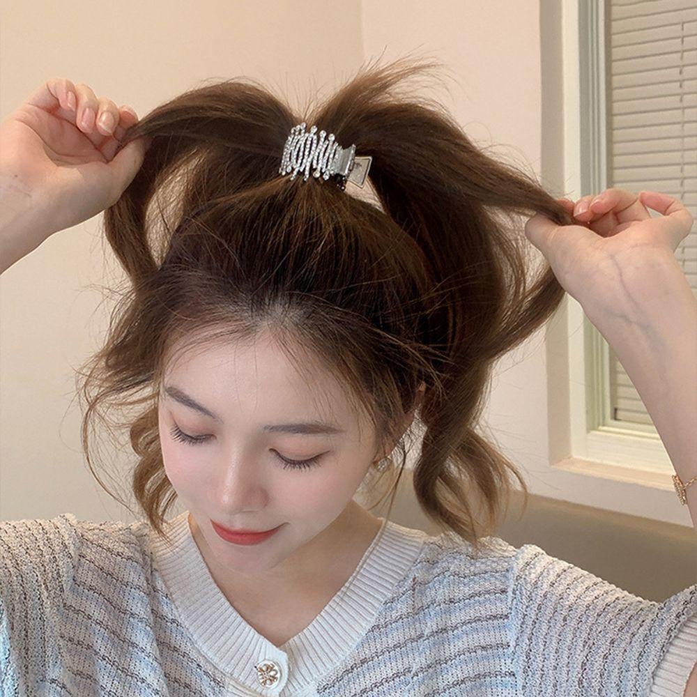 Agustina Mutiara Rambut Cakar Jepit Rambut Temperamen Sederhana Wanita Hiu Klip Hiasan Kepala Ponytail Holder Berlian Hiasan Kepala Gaya Korea Hair Clip