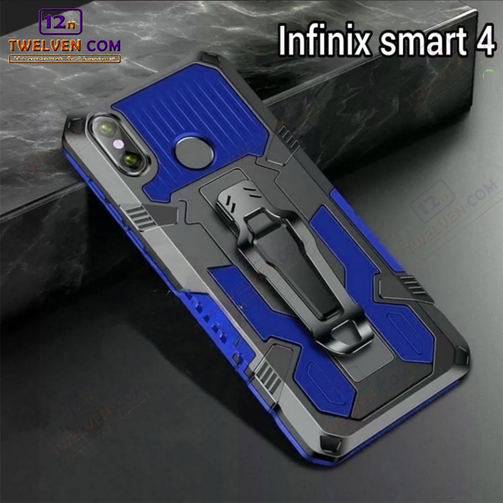 Case Shockproof Infinix Smart 4 Armor Hardcase Stand Clip