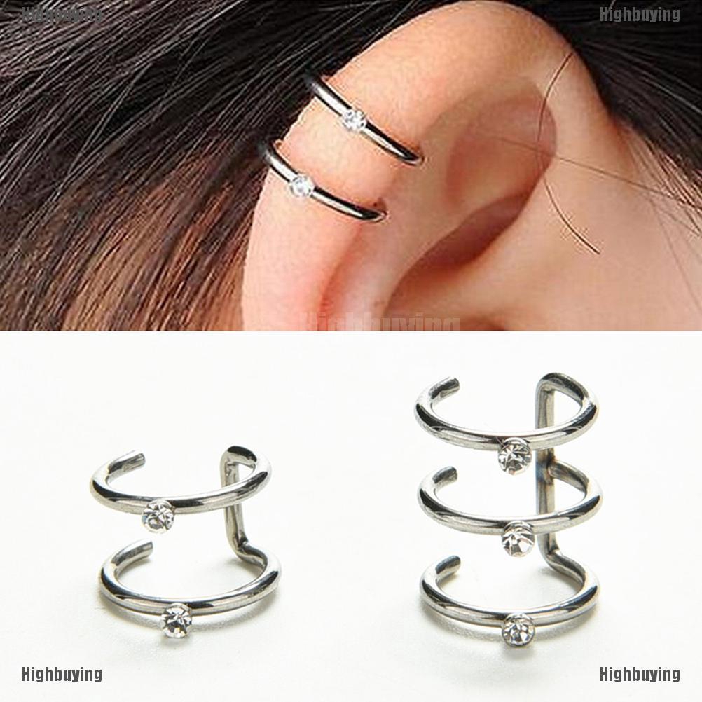 Anting Klip On Tulang Rawan Telinga 2 / 3 Baris