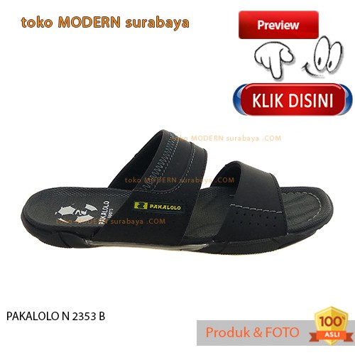 PAKALOLO N 2353 B sendal pria flat casual flip flop kulit