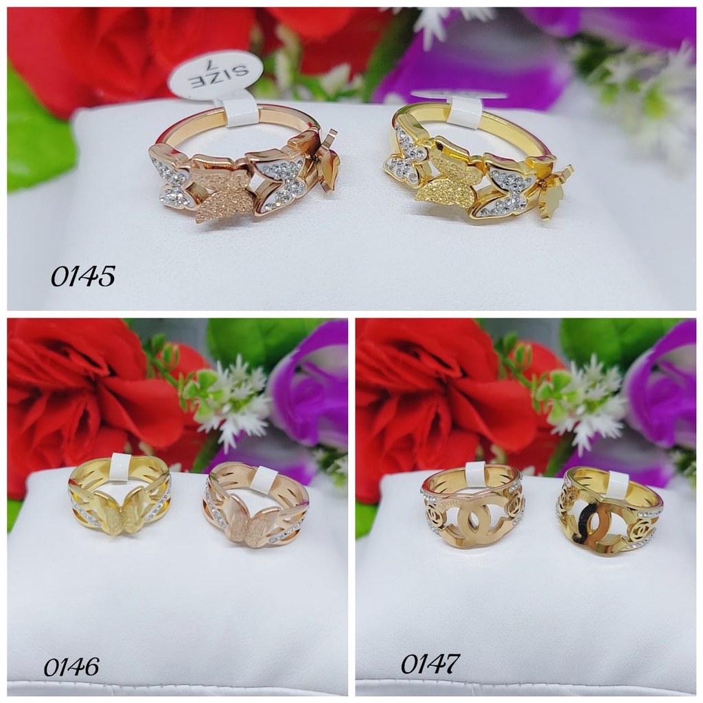 Cincin titanium wanita mata full perhiasan fashion 0145-0147