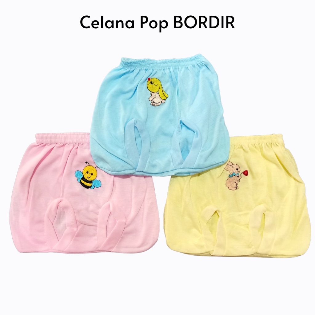 12Pcs Celana Pop Bayi Bordir Celana Kaca Mata Polos Bordir Halus Celana Kacamata Bayi 1 Lusin Perlengkapan Bayi Baru Lahir