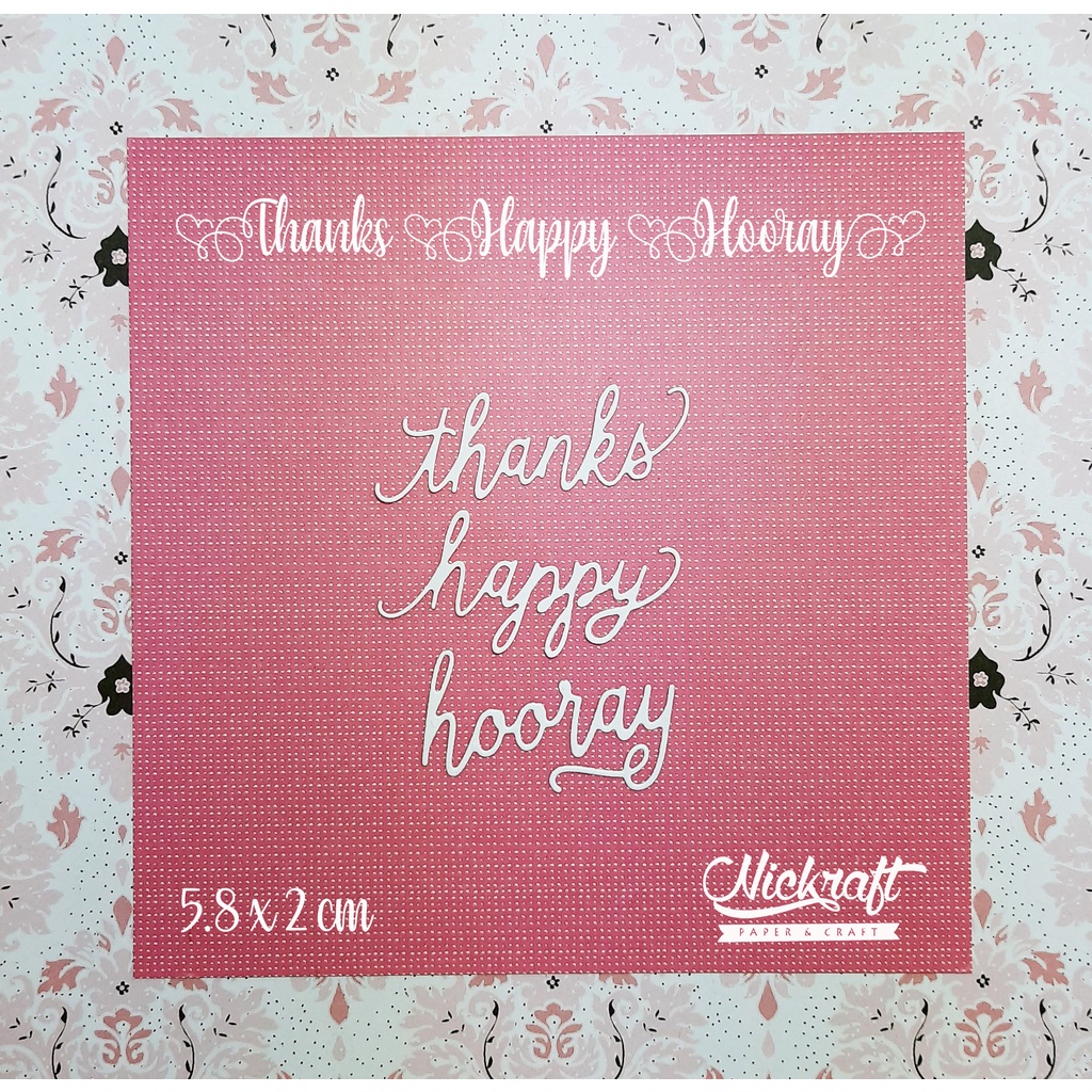 

THANKS HAPPY HORRAY - HIASAN SCRAPBOOK TULISAN UCAPAN WORD SENTIMENT