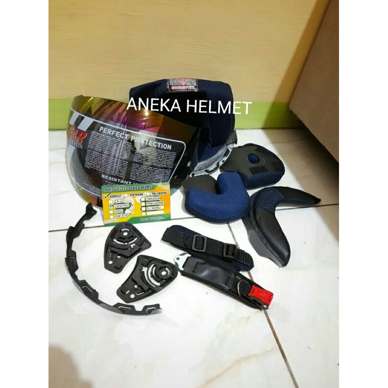 busa helm ink centro jet dan kaca visor warna pelangi