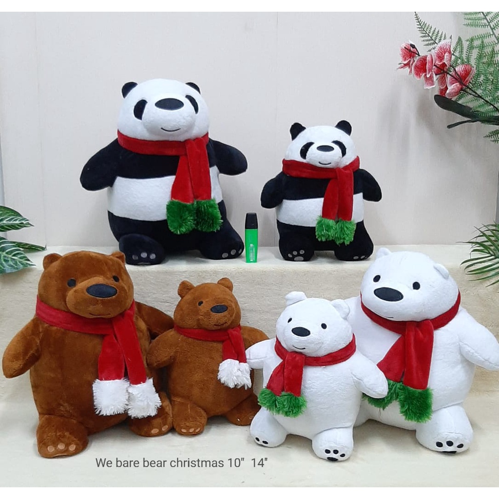 Boneka Panda Chrismast Size 14&quot;/38cm/boneka natal/kado natal/hiasan natal/