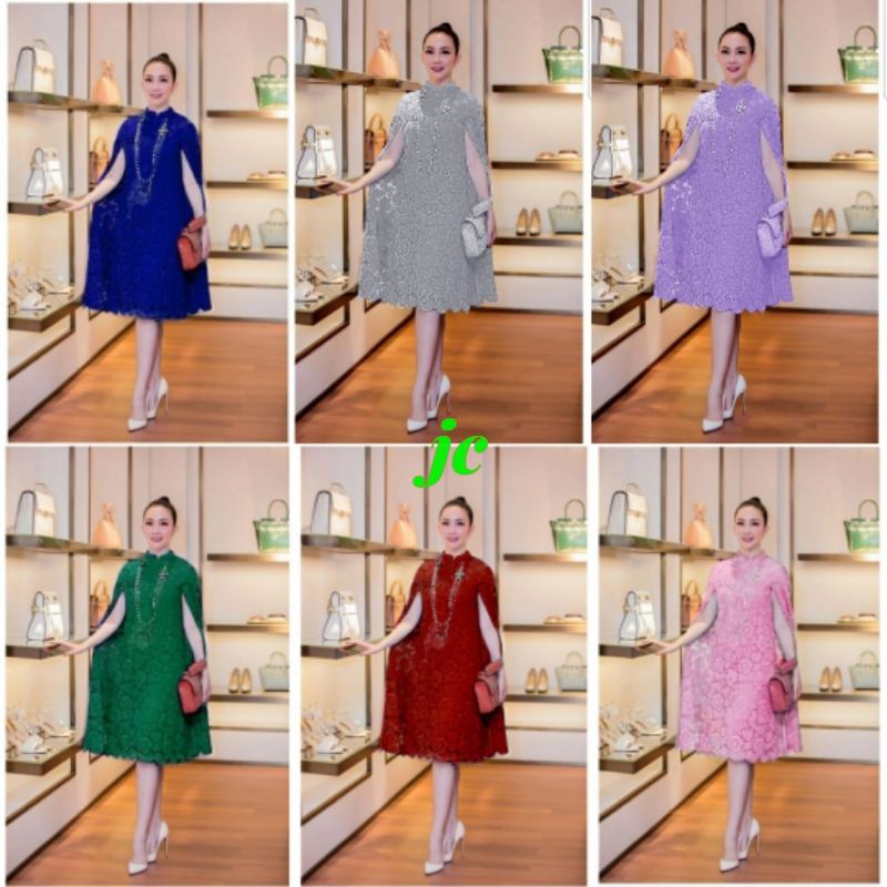 JCZR - Dress Martha / Dress Brukat Wanita Elegant Model Terbaru