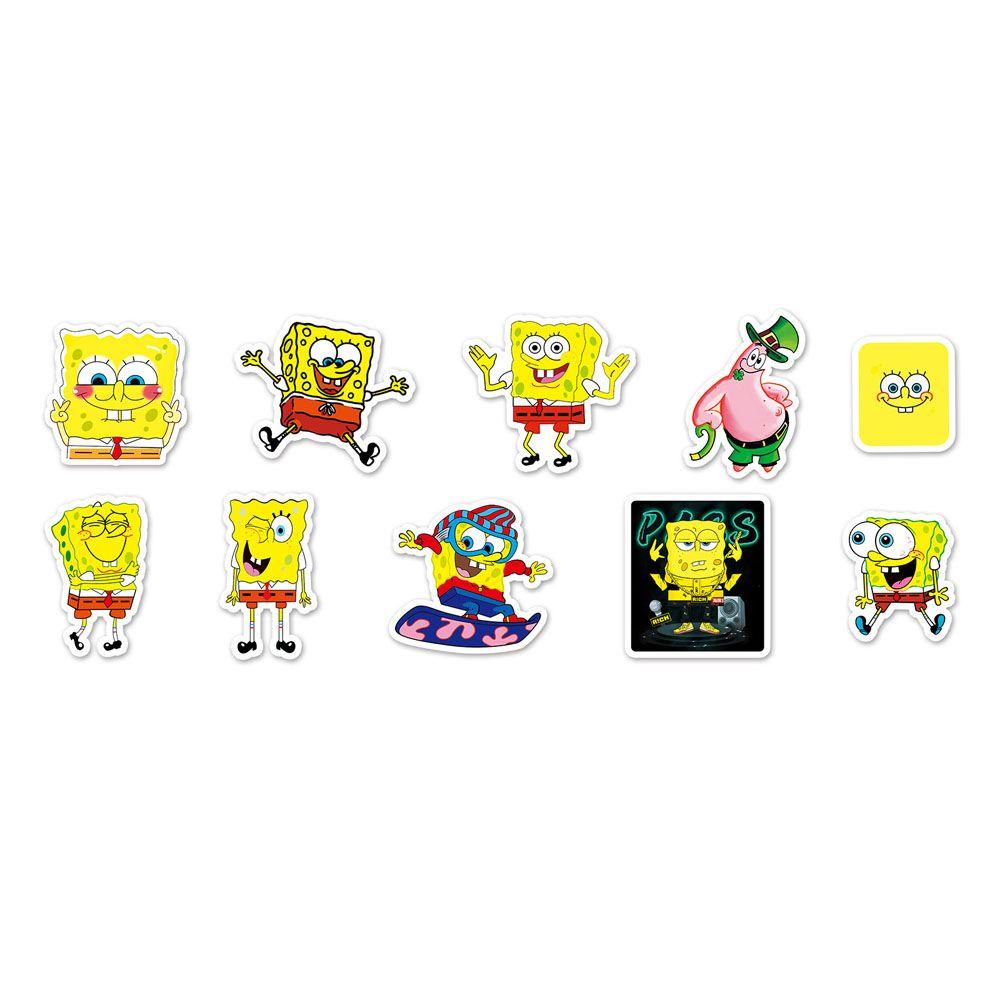 Agustina SpongeBob SquarePants Sticker Mini 60 Pcs Kartun Gitar Laptop Motor Sekolah Kantor Perlengkapan Koper SpongeBob SquarePants Graffiti Stickers