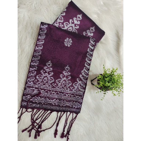 Songket Silungkang warna manggis silver