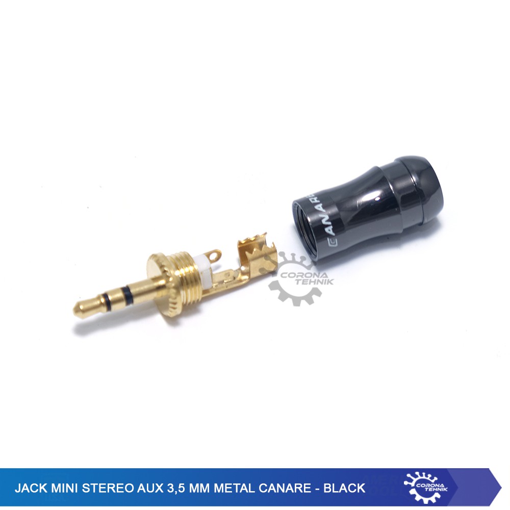 Stereo AUX 3,5 mm  - Jack Mini Metal Canare - Black