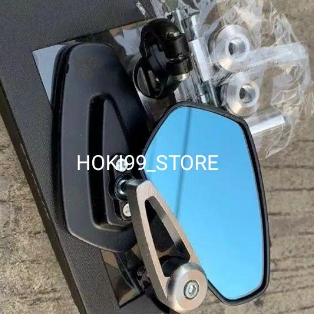 spion jalu oval spion bar end spion jalu stang spion variasi jalu spion nmax aerox pcx beat vario ninja cbr vixion-Silver