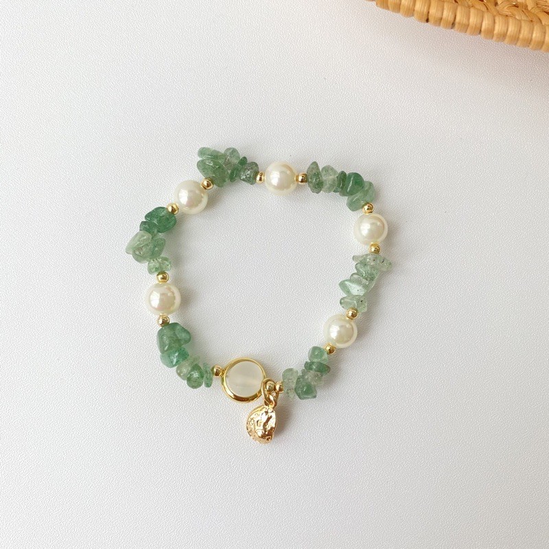 Aura Bracelet Gemstone Bracelet Gelang Wanita Batu Alam-Green