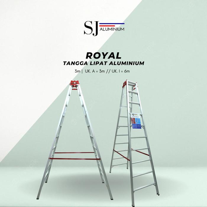 Tangga Lipat Tangga Lipat Aluminium Royal 3 Meter / 300 Cm - Bahan Besar & Tebal