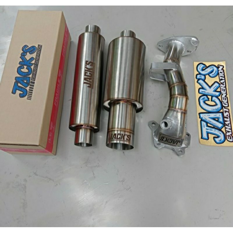 Knalpot Mobil Racing Agya Ayla Etios 1000 cc Muffler Jack's Exhaust AB 09 Fullset Downpipe Resonator