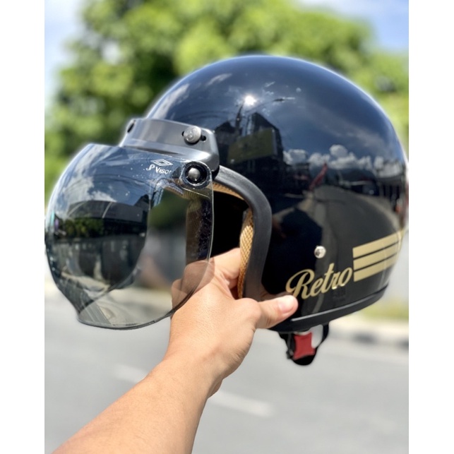 Helm Bogo Dewasa Retro Full Leher Sni