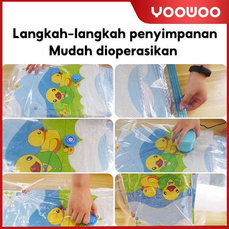 plastik kompresi vakum / plastik penyimpanan selimut / pouch perjalanan / plastik penyimpanan