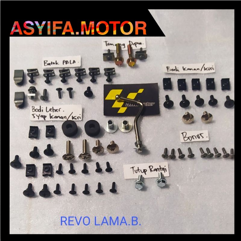 baut full bodi revo lama/baut lengkap bodi revo lama 100