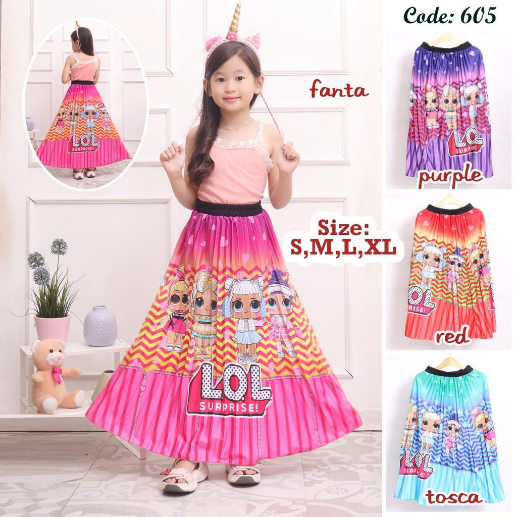 [GROSIR] 605 - ROK PLISKET ANAK GAMBAR LOL SURPRISE